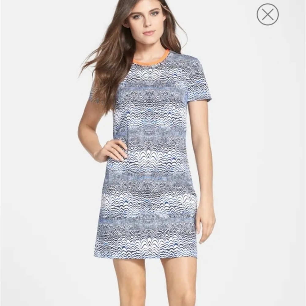 Trina Turk Navy Embellished Print A-line dress